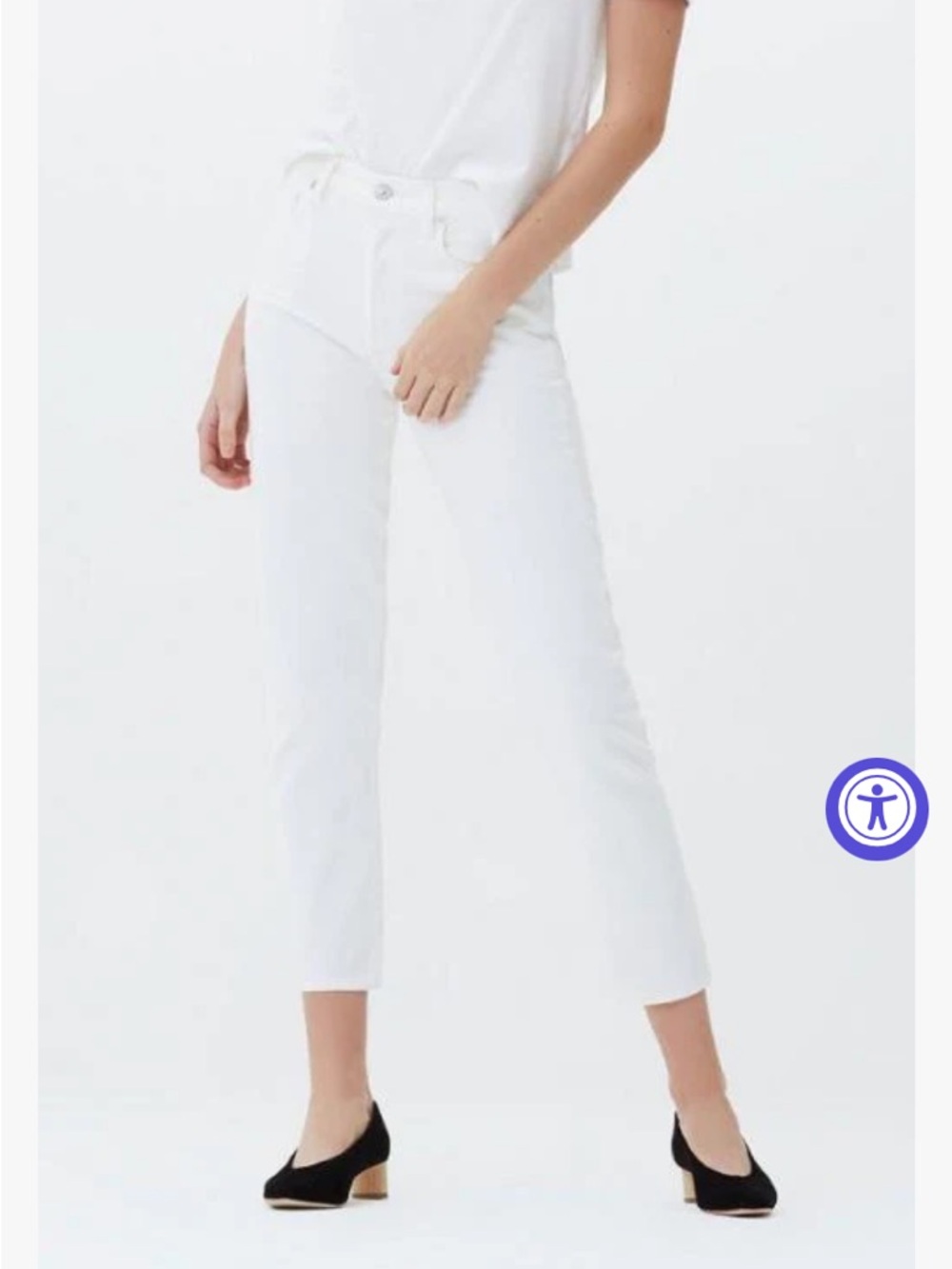 Citizens of Humanity women Liya Classic High-Rise Jeans white 27 ankle cropped